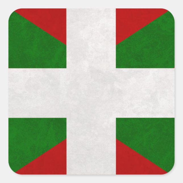 Flagge des Baskenlandes Euskadi Quadratischer Aufkleber (Vorderseite)
