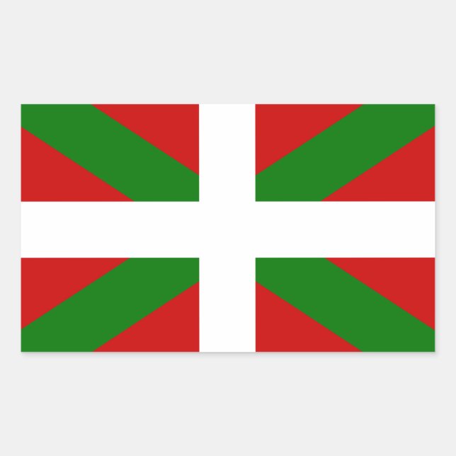 Flagge des Baskenlandes euskadi Rechteckiger Aufkleber (Vorderseite)