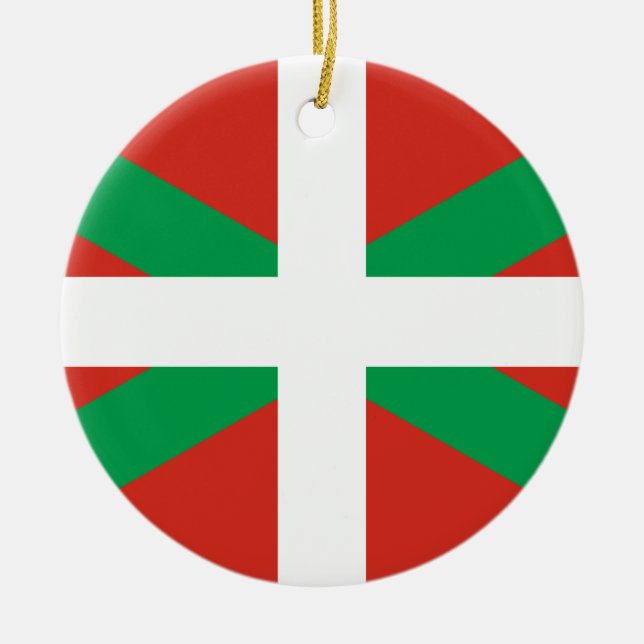 Flagge des Baskenlandes Keramik Ornament (Vorne)