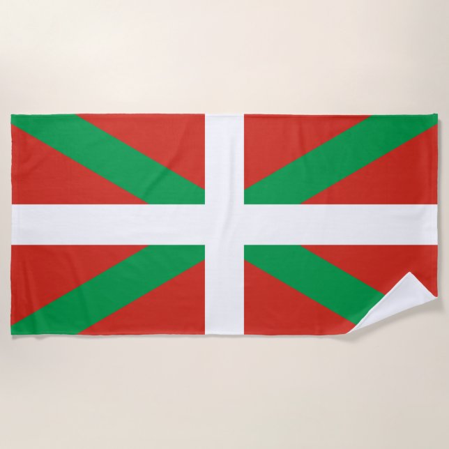 Flagge des Baskenlandes Strandtuch (Vorderseite)