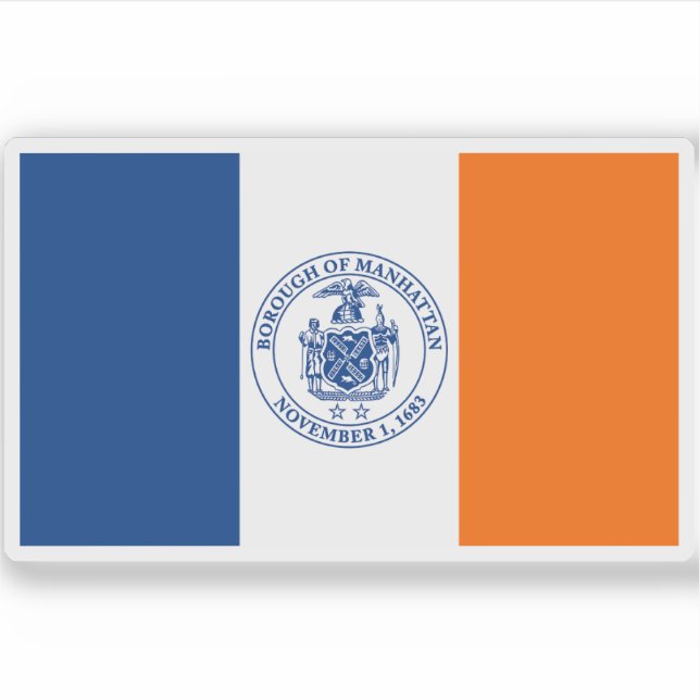 Flagge des Bezirks Manhattan Aufkleber (Vorderseite)