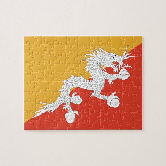 Flagge des Bhutan-Foto-Puzzles Puzzle (Horizontal)