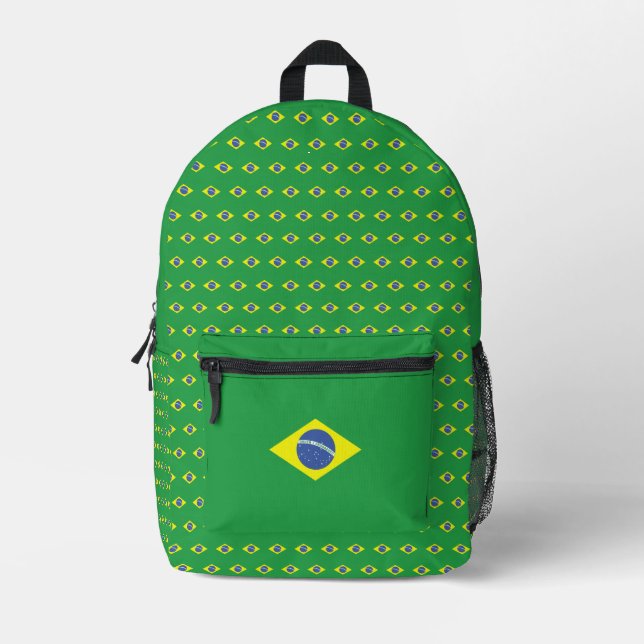 Flagge des brasilianischen Musters | Mochila Bande Bedruckter Rucksack (Vorderseite)
