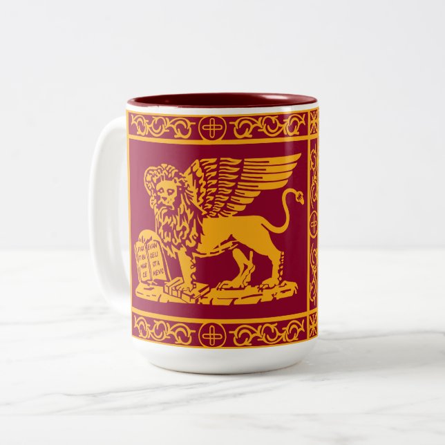 Flagge des Brieftaschen aus dem Foto Venedig Zweifarbige Tasse (Vorderseite Links)
