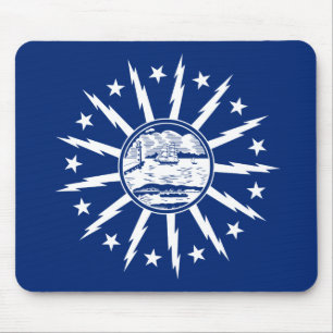 Flagge des Büffels, New York Mousepad