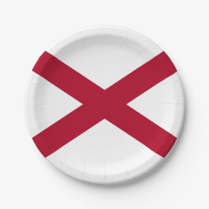 Flagge des Bundesstaates Alabama Pappteller