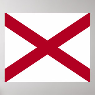 Flagge des Bundesstaates Alabama Poster