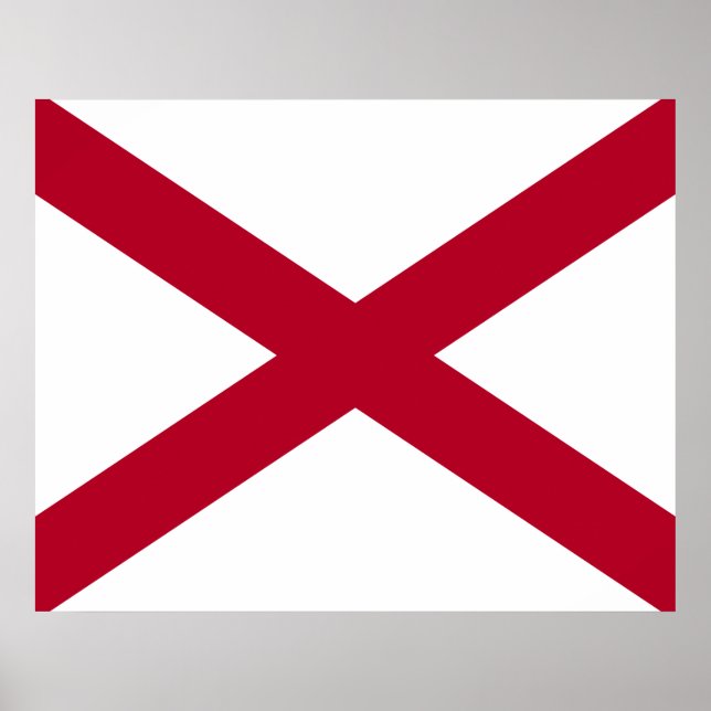 Flagge des Bundesstaates Alabama Poster (Vorne)