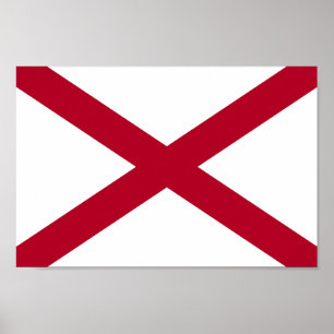 Flagge des Bundesstaates Alabama Poster