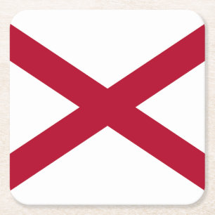 Flagge des Bundesstaates Alabama Rechteckiger Pappuntersetzer