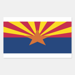 Flagge des Bundesstaates Arizona Rechteckiger Aufkleber