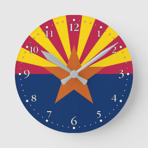 Flagge des Bundesstaates Arizona Runde Wanduhr