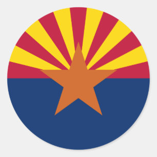 Flagge des Bundesstaates Arizona Runder Aufkleber