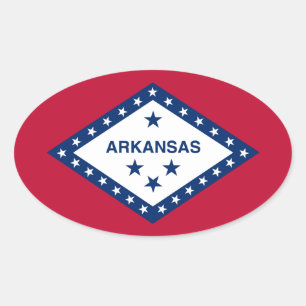 Flagge des Bundesstaates Arkansas Ovaler Aufkleber