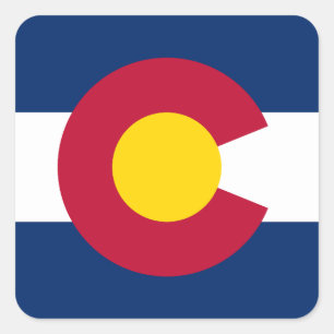 Flagge des Bundesstaates Colorado Quadratischer Aufkleber