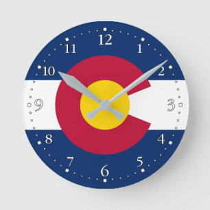 Flagge des Bundesstaates Colorado Runde Wanduhr