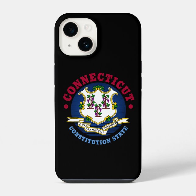 FLAGGE DES BUNDESSTAATES CONNECTICUT CONSTITUTION  iPhone HÜLLE (Rückseite)