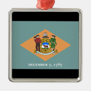 Flagge des Bundesstaates Delaware Ornament Aus Metall