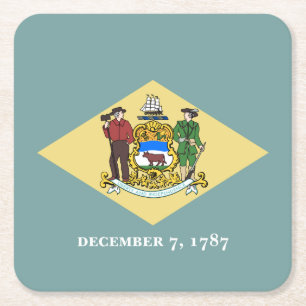 Flagge des Bundesstaates Delaware Rechteckiger Pappuntersetzer