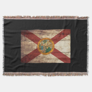 Flagge des Bundesstaates Florida auf altem Holzmas Decke