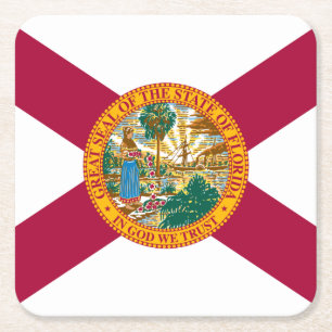 Flagge des Bundesstaates Florida Rechteckiger Pappuntersetzer