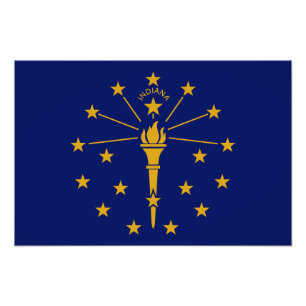 Flagge des Bundesstaates Indiana Fotodruck