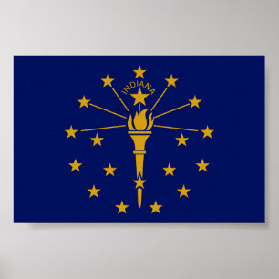 Flagge des Bundesstaates Indiana Poster
