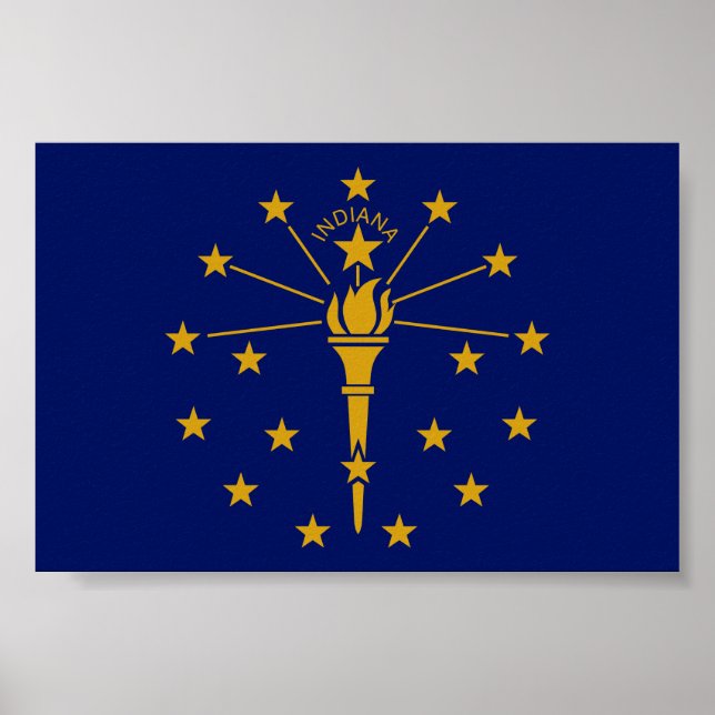 Flagge des Bundesstaates Indiana Poster (Vorne)