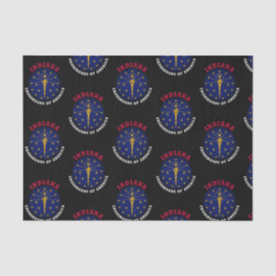 FLAGGE DES BUNDESSTAATES INDIANA SEIDENPAPIER