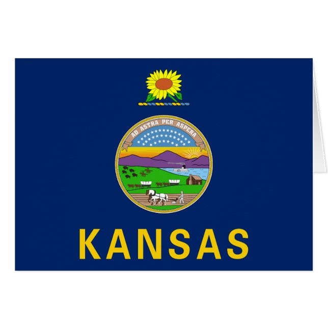 Flagge des Bundesstaates Kansas (Vorderseite (Horizontal))