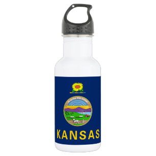 Flagge des Bundesstaates Kansas Edelstahlflasche