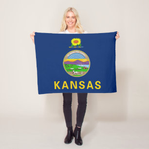 Flagge des Bundesstaates Kansas Fleecedecke
