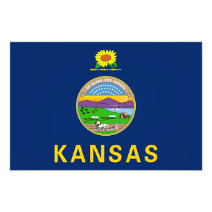 Flagge des Bundesstaates Kansas Fotodruck
