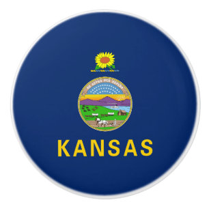 Flagge des Bundesstaates Kansas Keramikknauf
