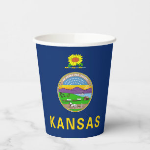 Flagge des Bundesstaates Kansas Pappbecher