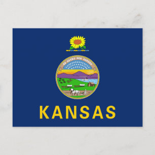 Flagge des Bundesstaates Kansas Postkarte