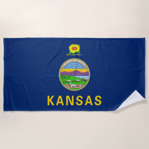 Flagge des Bundesstaates Kansas Strandtuch