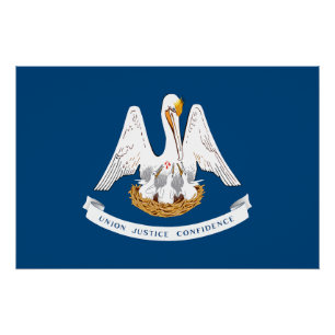 Flagge des Bundesstaates Louisiana Poster
