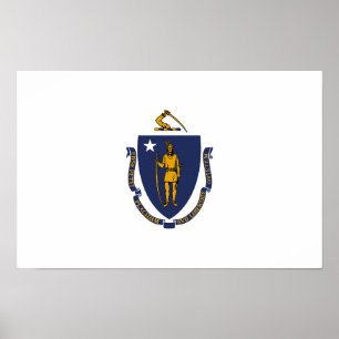 Flagge des Bundesstaates Massachusetts Poster