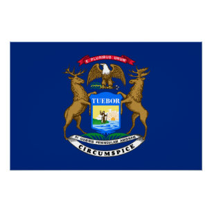 Flagge des Bundesstaates Michigan Poster