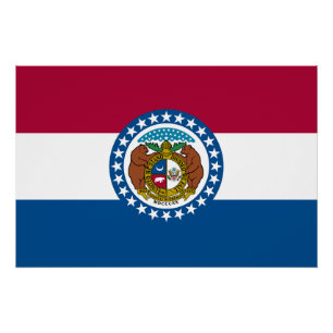 Flagge des Bundesstaates Missouri Poster