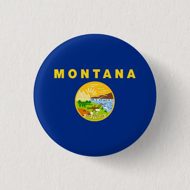 Flagge des Bundesstaates Montana Button (Vorderseite)