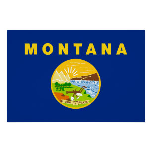 Flagge des Bundesstaates Montana Poster