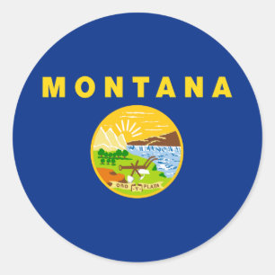 Flagge des Bundesstaates Montana Runder Aufkleber