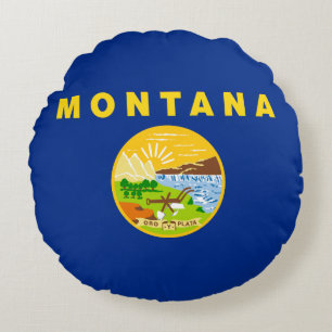 Flagge des Bundesstaates Montana Rundes Kissen