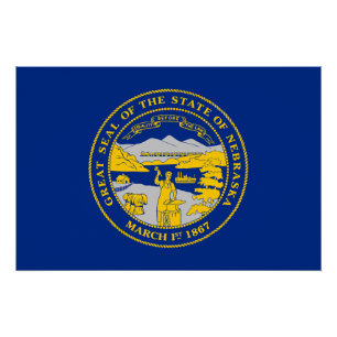 Flagge des Bundesstaates Nebraska Poster