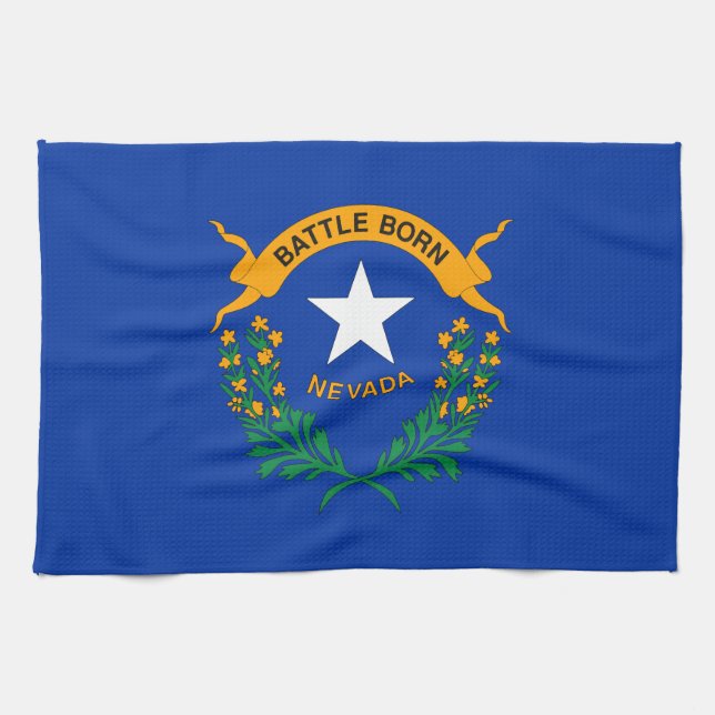Flagge des Bundesstaates Nevada Geschirrtuch (Horizontal)