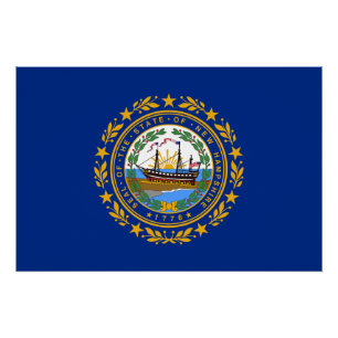 Flagge des Bundesstaates New Hampshire Poster