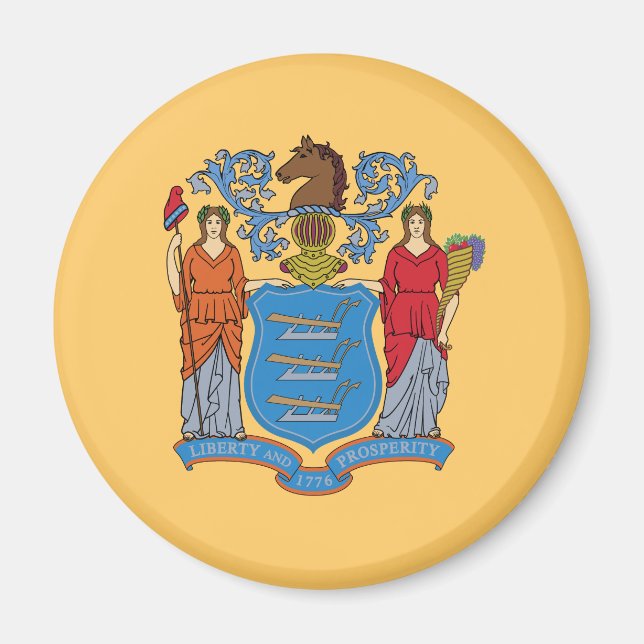 Flagge des Bundesstaates New Jersey Magnet (Vorne)