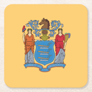 Flagge des Bundesstaates New Jersey Rechteckiger Pappuntersetzer